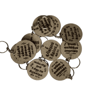 Wooden Cross Keychains with Bible Verses Round Shape Model 1