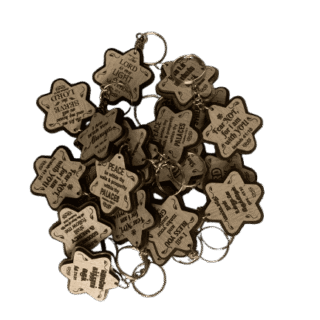 Wooden Cross Keychains with Bible Verses Star Shape Model 1
