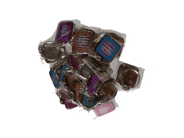 Metal Keychains with Bible Verses Square Shape Model 1