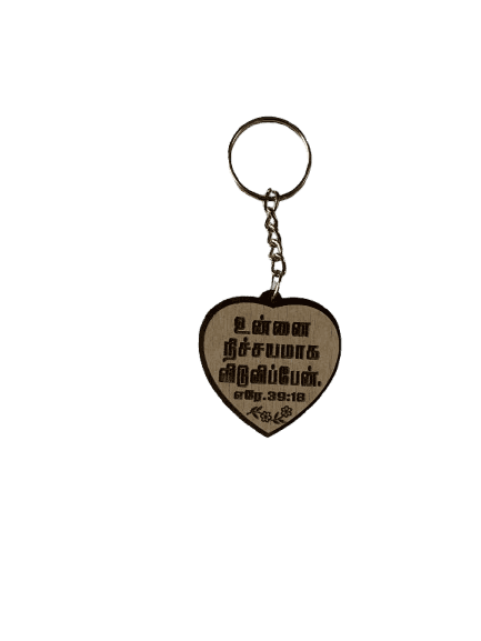 Wooden Cross Keychains with Bible Verses Heart Shape Model 1 - Image 2