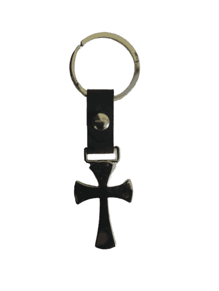 Metal Cross Keychain Black Color - Image 2
