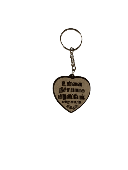 Wooden Cross Keychains with Bible Verses Heart Shape Model 1 - Image 3