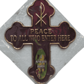 The Holy Cross Wooden Sticker Brown Color
