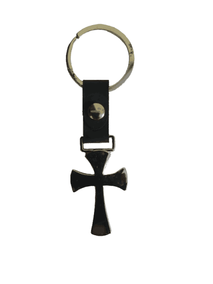 Metal Cross Keychain Black Color - Image 3