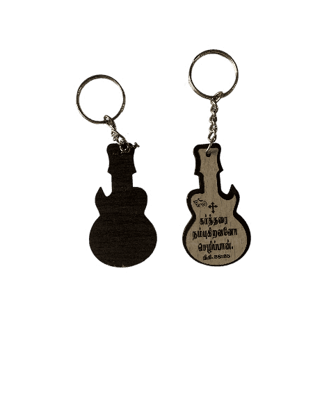 Wooden Keychain with Bible Verses Guitar Model - Image 4
