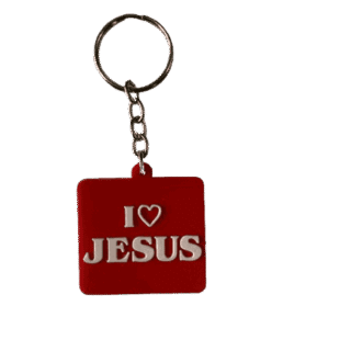 I Love Jesus Red White Rubber Type (2 Nos.)