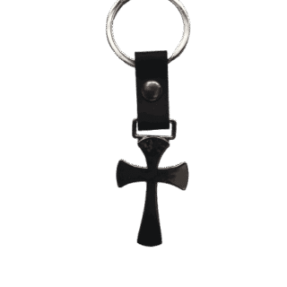 Metal Cross Keychain Black Color