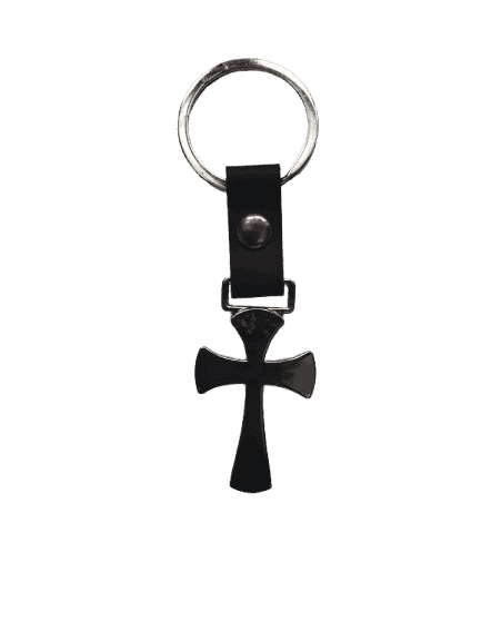 Metal Cross Keychain Black Color