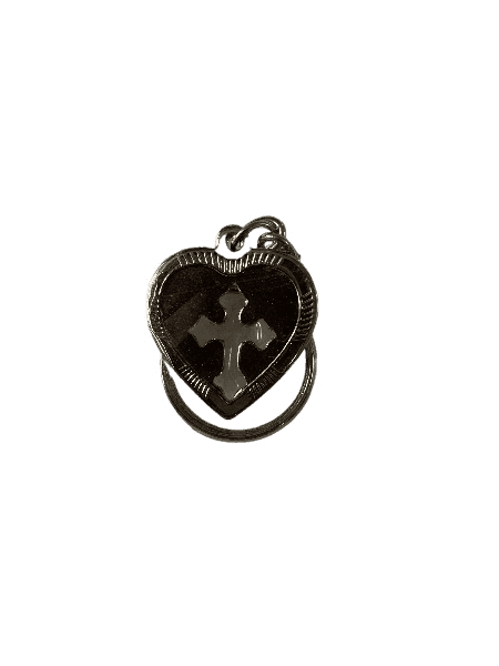 Metal Keychain with Holy Cross Heart Shape Model 1 - Image 6
