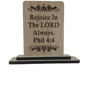 Wooden Stand with Bible Verses