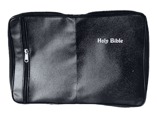 Bible Cover Black color with side zip - Image 6