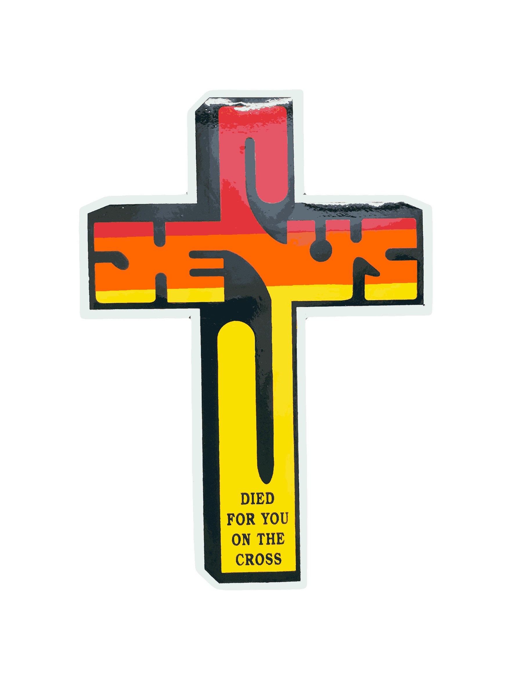 Jesus Died for you on the Cross Sticker - Image 2