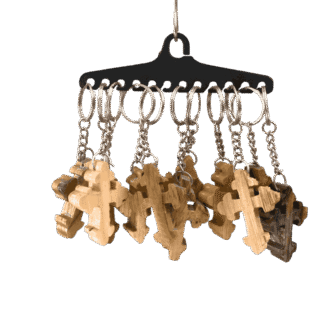 Keychains with Bible Verses - Wood Type - Cross Keychain (Set of 2)