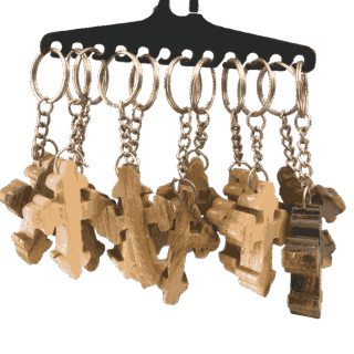 Wooden Cross Keychain