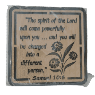 Wooden Board with Bible Verses Emposing Type
